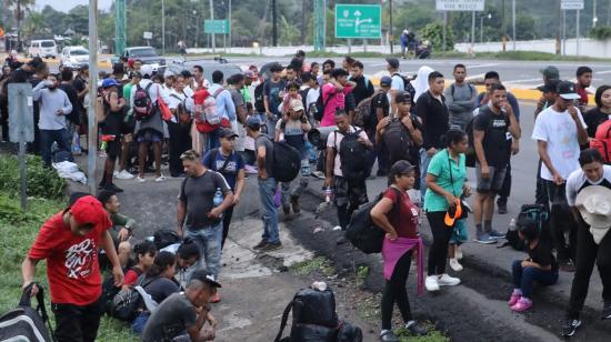 Caravanas de migrantes en la frontera de México con Estados Unidos, el  31 de mayo de 2024.