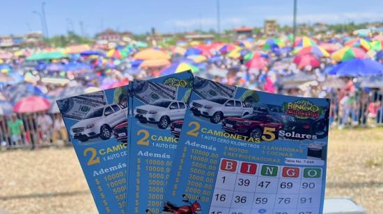 Un bingo multitudinario con más de 100.000 en premios se realizó en el cantón minero de Camilo Ponce Enríquez, en Azuay, el 10 de marzo de 2024.  