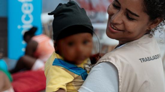 Niño en el Espacio de Apoyo Integral de Unicef en Esmeraldas.