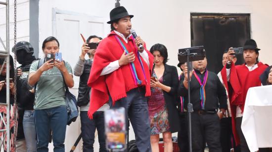 Leonidas Iza participó el 8 de junio pasado en la convención nacional de Pachakutik en donde se ratificó su precandidatura.