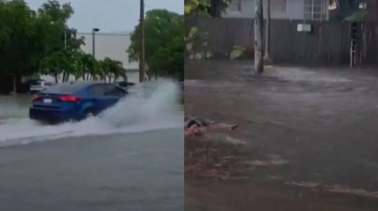 Fuertes lluvias provocan inundaciones en Florida, en Estados Unidos.