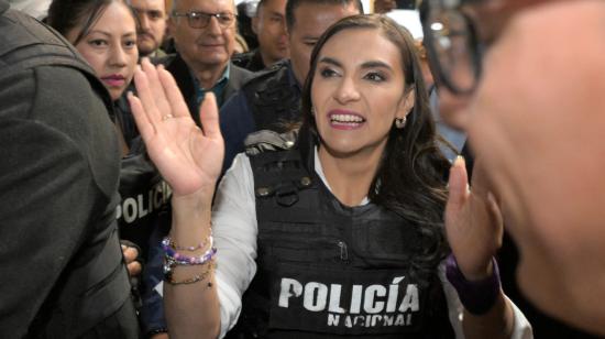 Foto de archivo de la vicepresidenta Verónica Abad, tras ganar las elecciones, Quito, octubre de 2023.