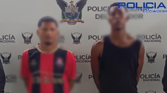 Alias 'Pepón' y alias 'Piña' fueron capturados en Esmeraldas. Serían miembros de Los Lobos.