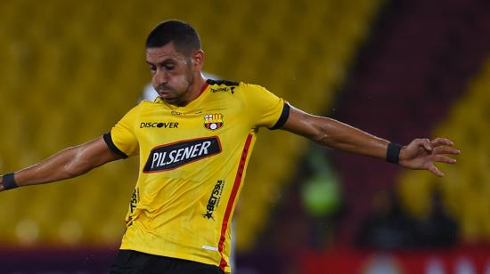 Bruno Piñatares, de Barcelona SC, durante el partido de ida de la fase de grupos de la Copa Sudamericana ante Wanderers, el 7 de abril de 2022.