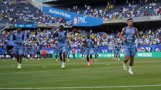 Jugadores de Argentina, durante un amistoso, el 14 de junio de 2024.