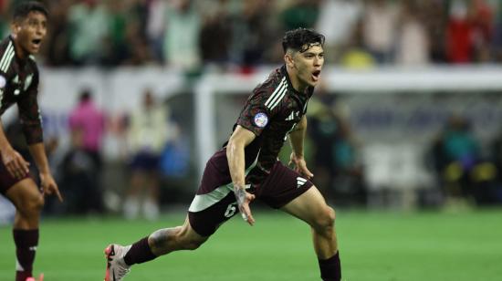 Gerardo Arteaga, de México, celebra su gol ante Jamaica en la Copa América, el 22 de junio de 2024.