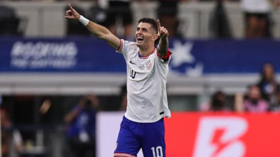 Christian Pulisic, de Estados Unidos, festeja el 1-0 ante Bolivia en su debut en la Copa América, el domingo 23 de junio de 2024.