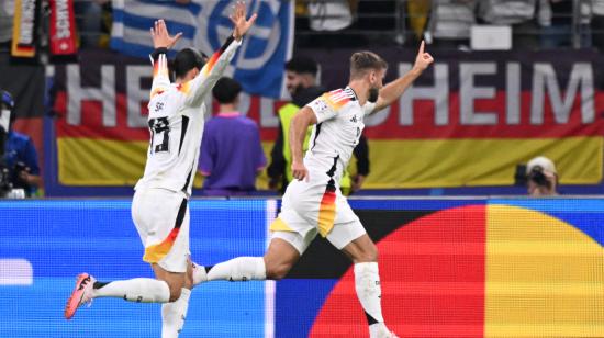 Los jugadores de Alemania festejan el empate de 1-1 con Suiza en la Eurocopa 2024, el 23 de junio.