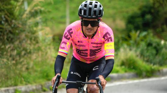 Richard Carapaz durante un entrenamiento antes del Tour de Francia. 