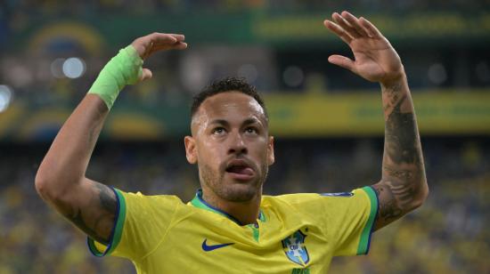 Neymar durante un partido con Brasil, el 12 de octubre de 2023.