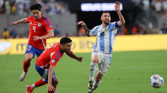 Lionel Messi, durante el partido de Argentina ante Chile por la Copa América, el 25 de junio de 2024.