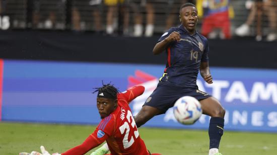 Alan Minda anotó el 3-1 en la victoria de Ecuador ante Jamaica, por Copa América, este 26 de junio de 2024.