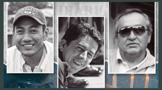 Javier Ortega, Paúl Rivas y Efraín Segarra, equipo de prensa asesinado de El Comercio.
