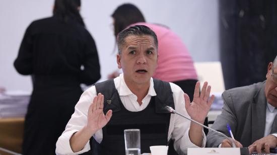 Wilman Terán, expresidente del Consejo de la Judicatura, en una comparecencia en la Asamblea el 17 de junio de 2024.