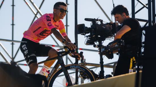 El ecuatoriano Richard Carapaz durante la presentación de equipos del Tour de Francia, el 27 de junio de 2024.