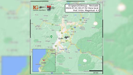 Imagen del IG sobre el sismo registrado en Quito la madrugada del 1 de julio de 2024.