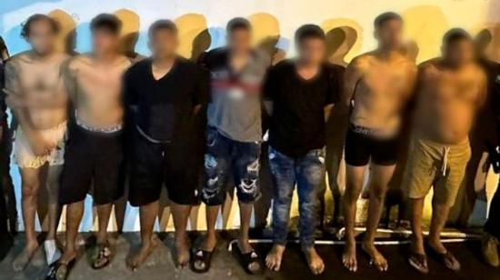 Sospechosos detenidos en Daule (Guayas), el 4 de julio de 2024.