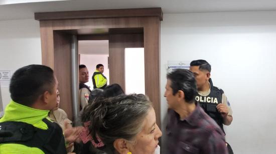La sala de audiencias en donde se tratará el caso de Alondra Santiago, en el Complejo Judicial de Quito, el 5 de julio de 2024.
