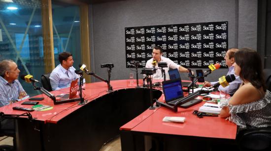 El presidente Daniel Noboa en entrevista en radio Sucre, el 8 de julio de 2024.