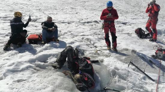 Restos del alpinista estadounidense hallados en un nevado de Perú, el 8 de julio de 2024.