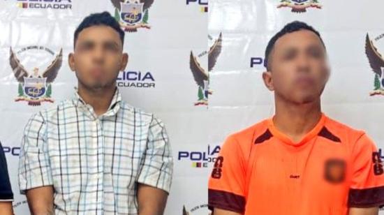 Dos presuntos miembros de Los Tiguerones detenidos por la Policía este 9 de julio de 2024.