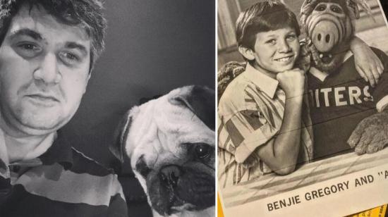 El actor Benji Gregory de adulto y de niño, cuando participaba en 'Alf'. 