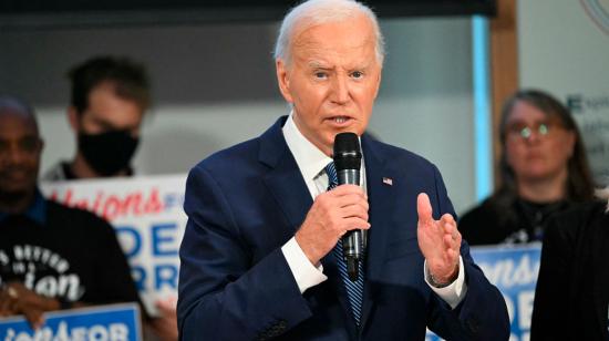 El presidente de Estados Unidos, Joe Biden, en la sede de la Federación Estadounidense del Trabajo, en Washington.