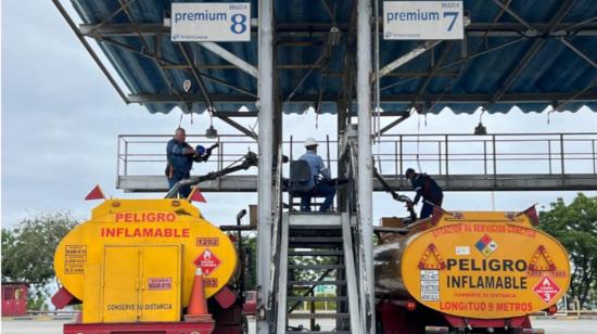 Despacho de Diésel Premium en el Terminal de Productos Limpios Barbasquillo, en Manabí, 11 de julio de 2024.