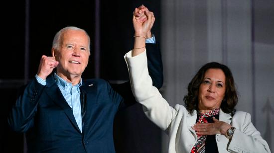 El presidente estadounidense Joe Biden y la vicepresidenta Kamala Harris en el Día de la Independencia, en Washington.
