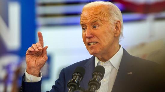 El presidente de Estados Unidos, Joe Biden, en un mitin, el 13 de julio de 2024.