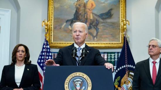 El presidente de Estados Unidos, Joe Biden, habla en la Casa Blanca el 14 de julio de 2024.