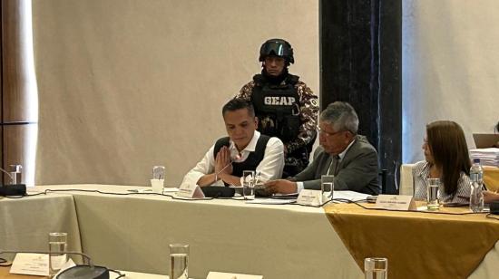 El expresidente de la Judicatura, Wilman Terán, en una comparecencia a la Comisión de Fiscalización, el 17 de junio.