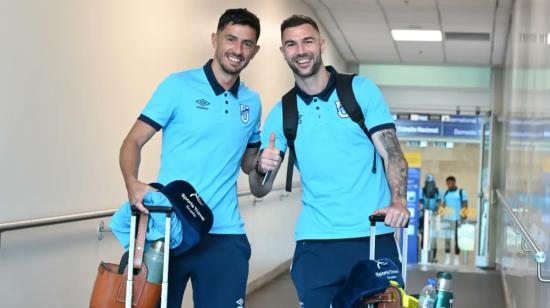 Los jugadores de Universidad Católica, previo a su viaje, el 15 de julio de 2024.