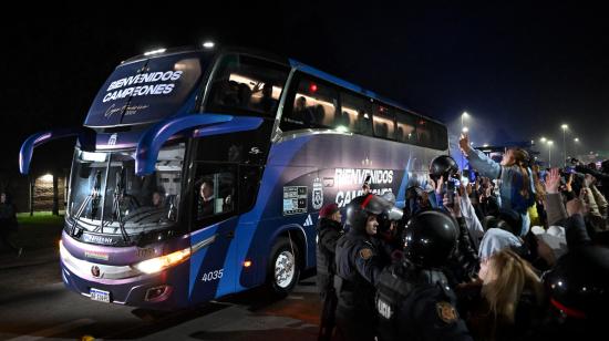 El bus de Argentina tras ser campeón de la Copa América el 15 de julio de 2024.