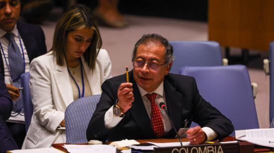 El presidente de Colombia, Gustavo Petro, en una reunión en Naciones Unidas el 11 de julio de 2024.