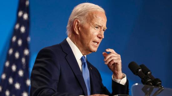 El presidente de Estados Unidos, Joe Biden, en una conferencia de prensa el 11 de julio de 2024.