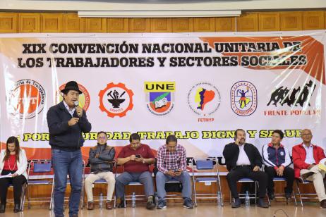En Quito se desarrolló este 25 de julio la Convención Nacional Unitaria celebrada en el auditorio del Comité de Trabajadores de la Empresa Eléctrica Quito.