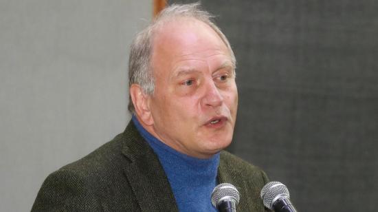 El embajador de la Unión Europea (UE) en Ecuador, Charles-Michel Geurts, el 5 de febrero de 2024, en Riobamba (Ecuador).