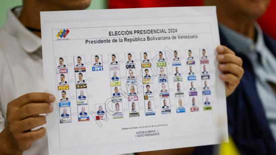 Papeleta de votación de las elecciones presidenciales de Venezuela. 26 de junio de 2024