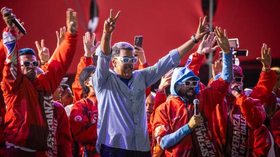 El presidente de Venezuela y aspirante a la reelección, Nicolás Maduro, en el cierre de su campaña. Caracas, 25 de julio de 2024