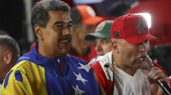 El presidente de Venezuela, Nicolás Maduro, celebra tras conocer los resultados de las elecciones presidenciales del domingo 28 de julio.