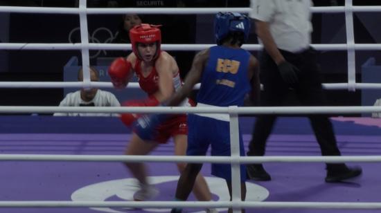 María José Palacios, durante su combate de octavos de final en París, el 29 de julio de 2024.