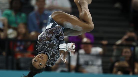 Simone Biles, durante la clasificación de gimnasia artística de los Juegos Olímpicos de París, el 29 de julio de 2024.