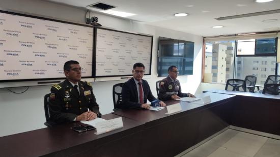 Fausto Íñiguez, viceministro de Seguridad, durante una rueda de prensa sobre la protección a funcionarios públicos, el 31 de julio de 2024, en Quito.