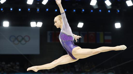 La gimnasta italiana Alice D'Amato, durante su participación en los Juegos Olímpicos de París, el 5 de agosto de 2024.