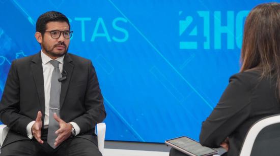 Viceministro de Electricidad, Rafael Quintero, en entrevista en Teleamazonas, este 5 de agosto de 2024.