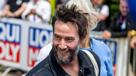 El actor estadounidense Keanu Reeves durante el evento Motorcycling Grand Prix, en Alemania, el 7 de julio de 2024.