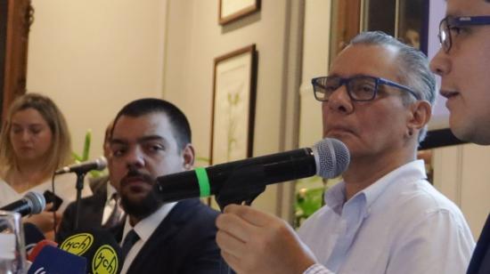 El exvicepresidente de Ecuador, Jorge Glas, en una rueda de prensa el 17 de agosto de 2023, en Guayaquil.