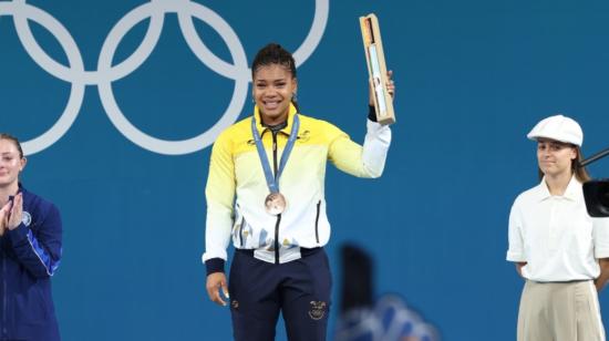 Angie Palacios, con su medalla de bronce en los Juegos Olímpicos, el 9 de agosto de 2024.