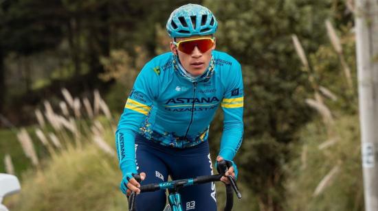 El ecuatoriano Harold Martín López, durante un entrenamiento en Cuenca, el 20 de julio de 2024.